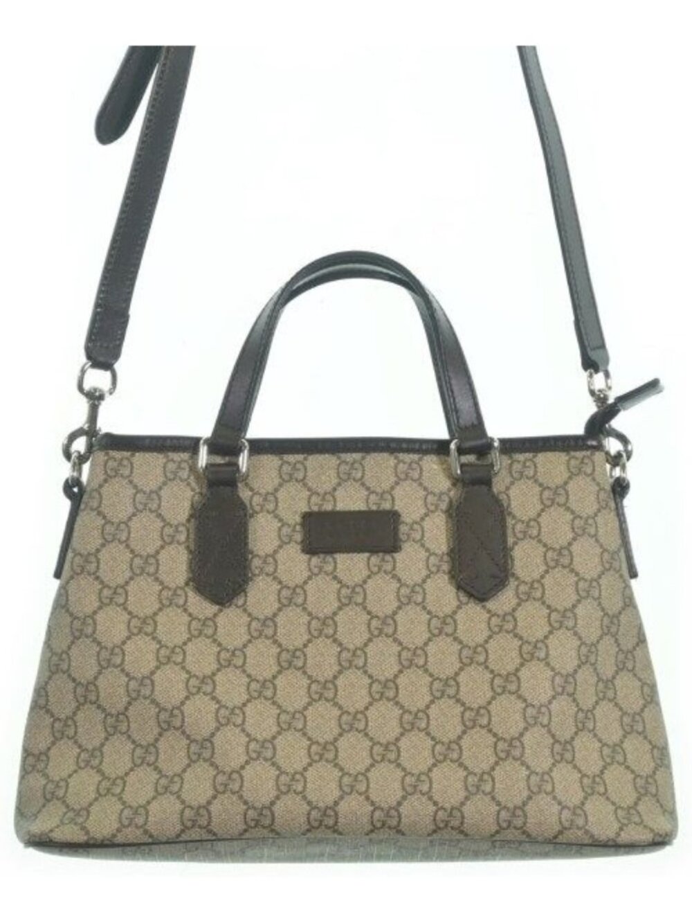Gucci GG Supreme 2-Way Handbag Brown